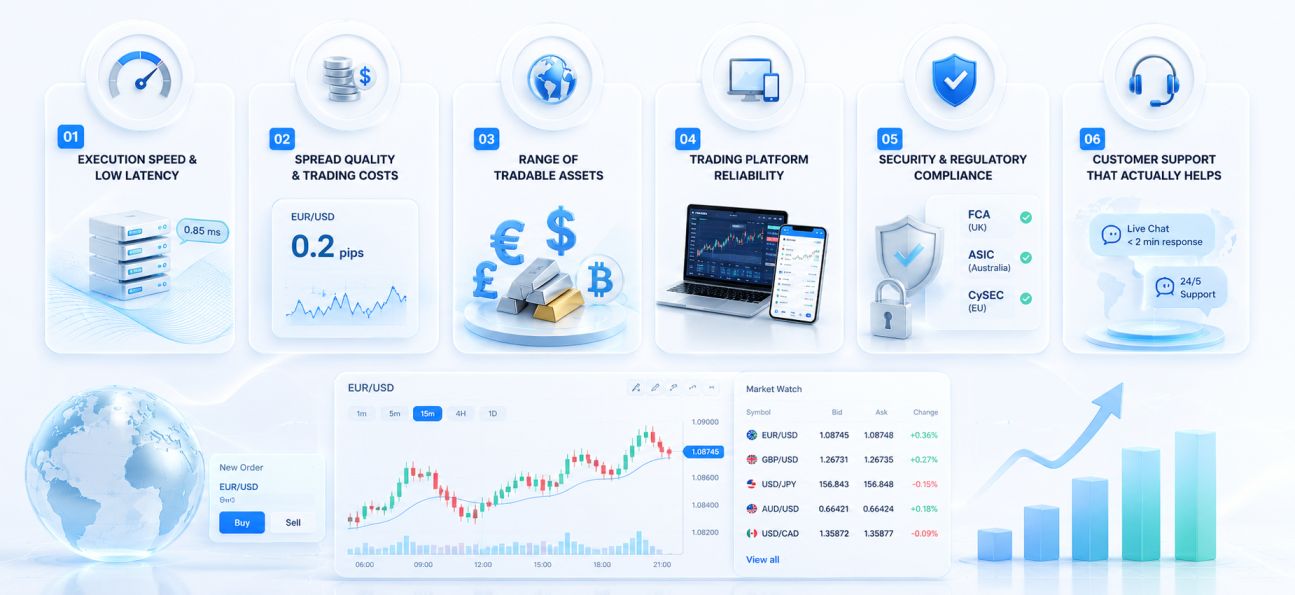 6 Critical Factors to Evaluate Any Forex Broker — fxTsignals Guide