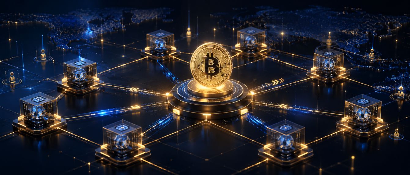 Bitcoin technology network — decentralized nodes and cryptographic security infrastructure