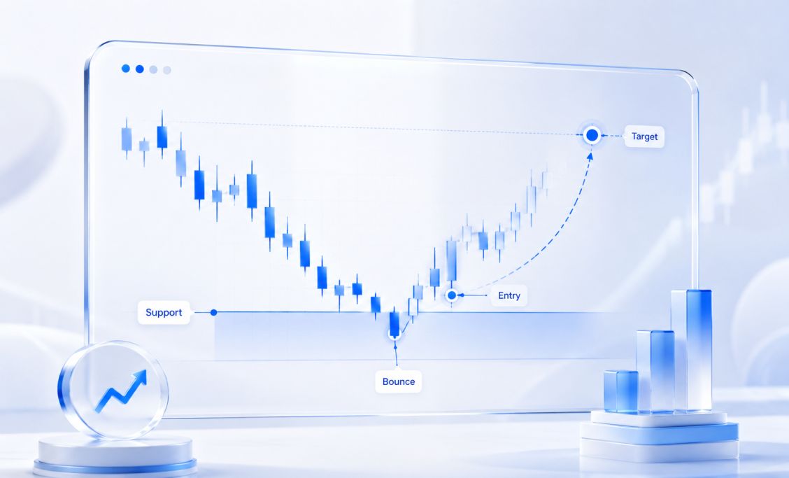 Bounce trading strategy setup at support level — fxTsignals.com