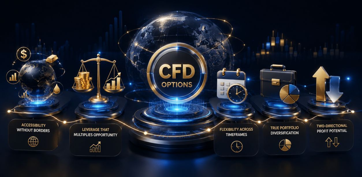 CFDs working for active traders showing a professional forex trader analyzing multiple screens