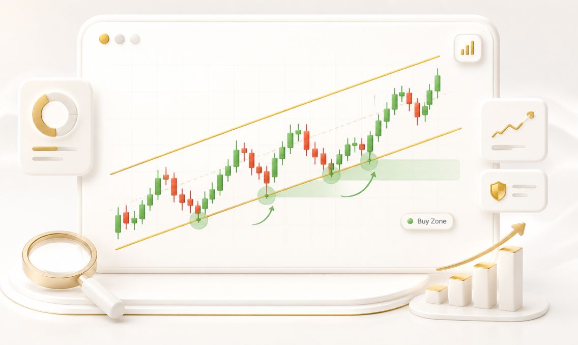 Channel trading support resistance buy zones illustrated on a forex price chart
