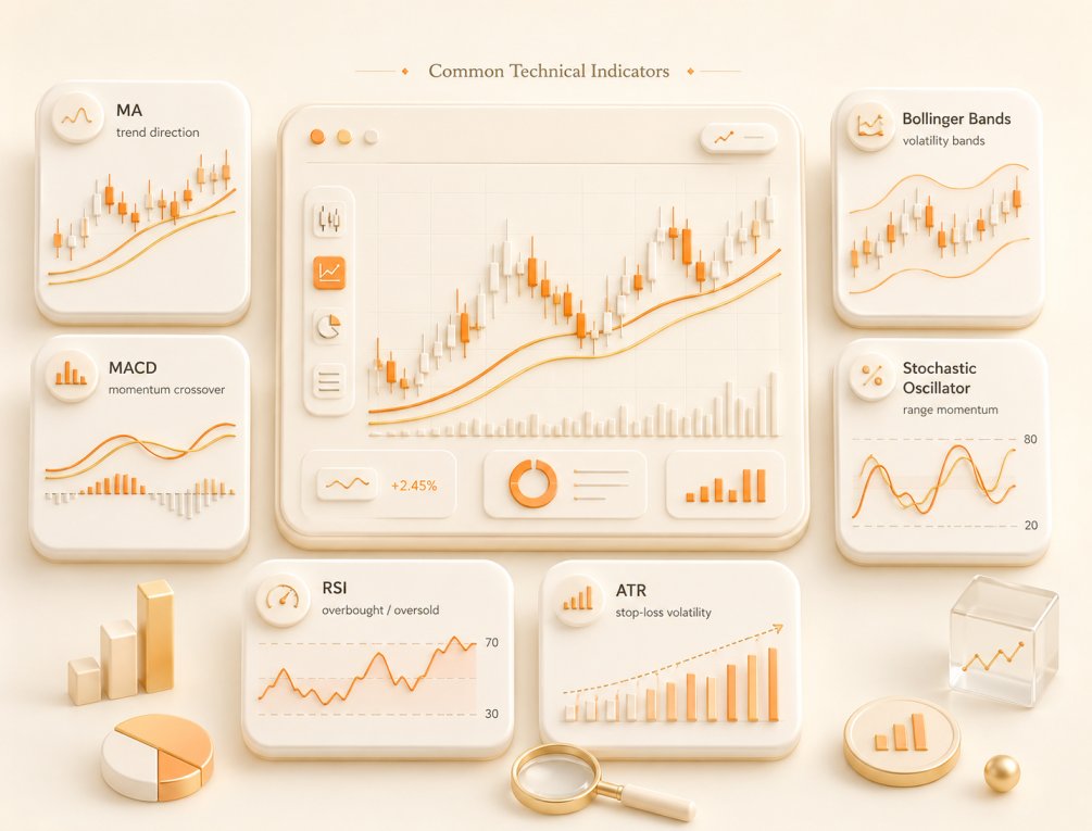 Common technical indicators used by professional forex day traders