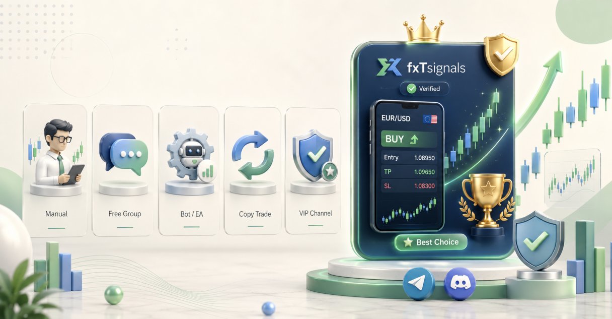 Comparison of different types of forex signal providers, from solo callers to EA-based master account services like fxTsignals