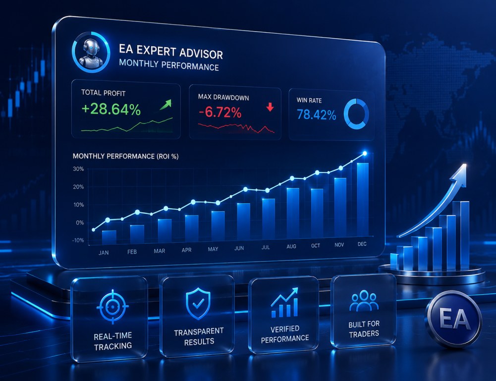EA Expert Advisor monthly performance statistics for copy trading