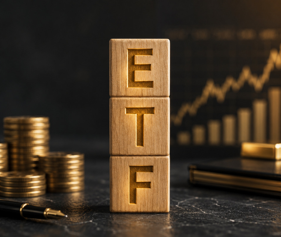 ETF investment diversification concept showing global assets