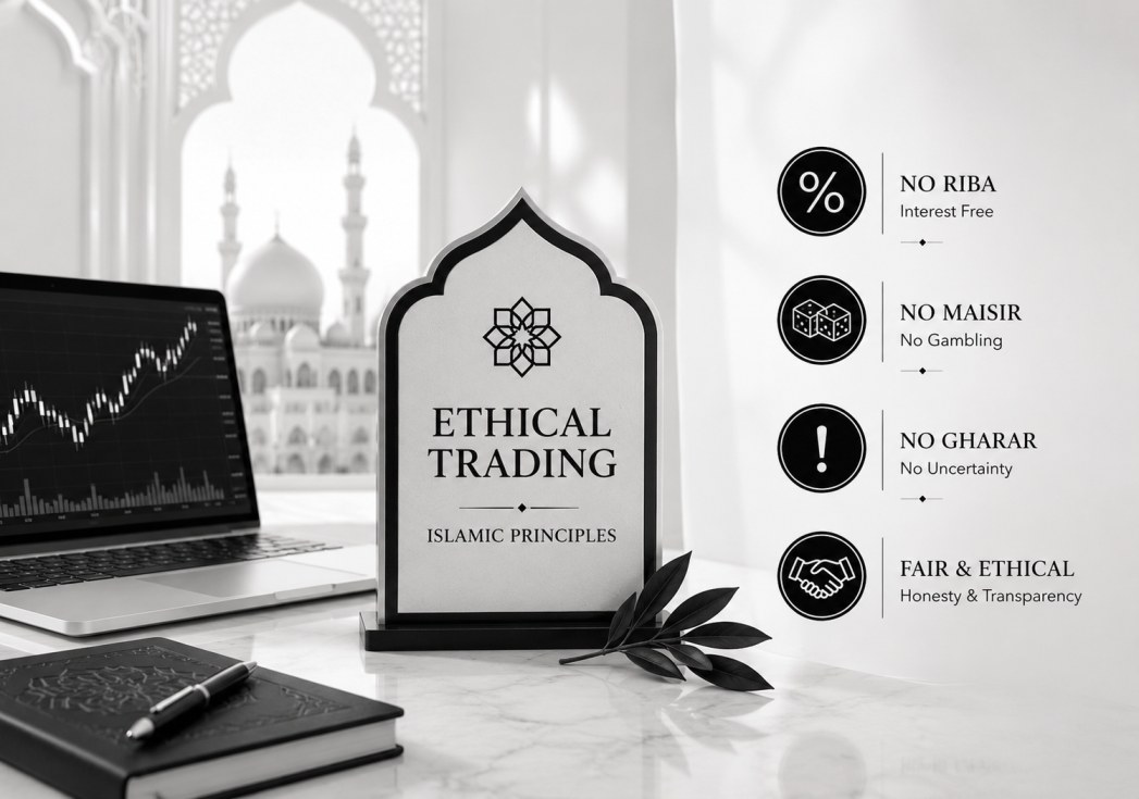 Ethical trading principles in Islamic finance concept