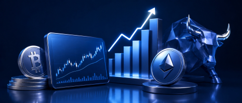 Forex trader analyzing crypto signals on professional trading platform