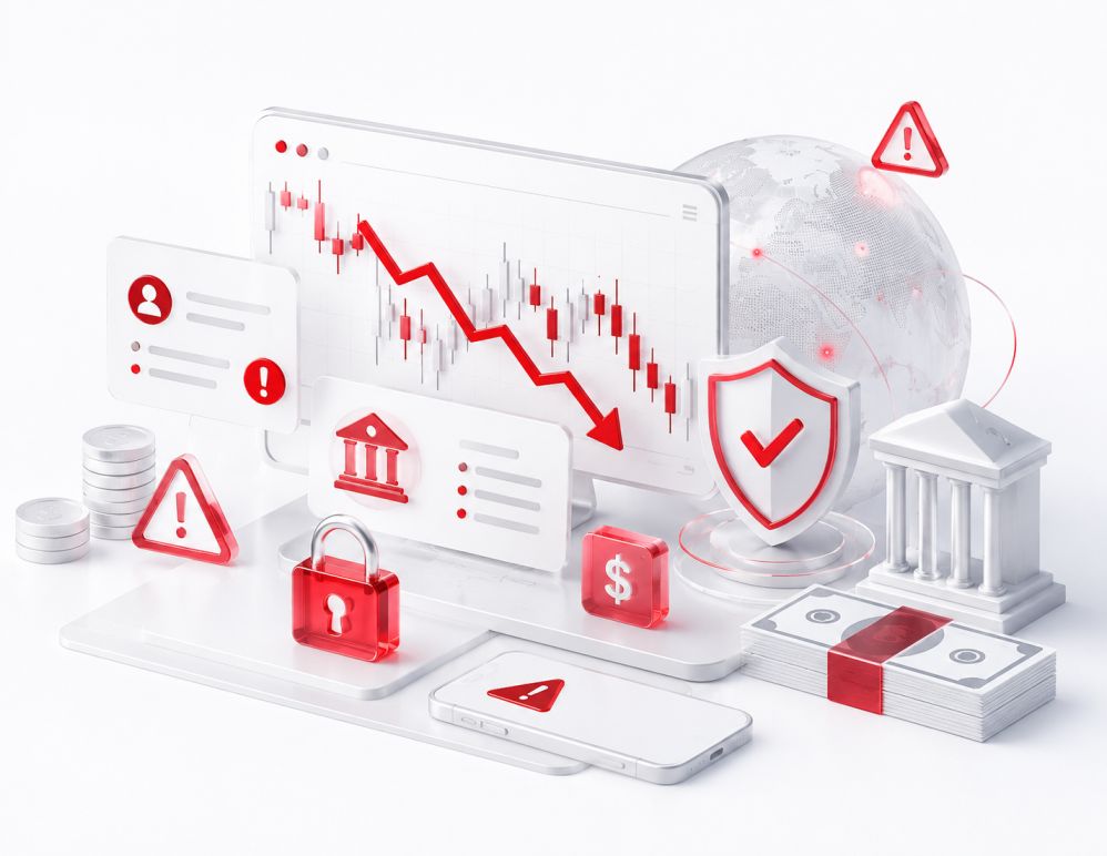 Financial risk and danger concept — consequences of forex management scams