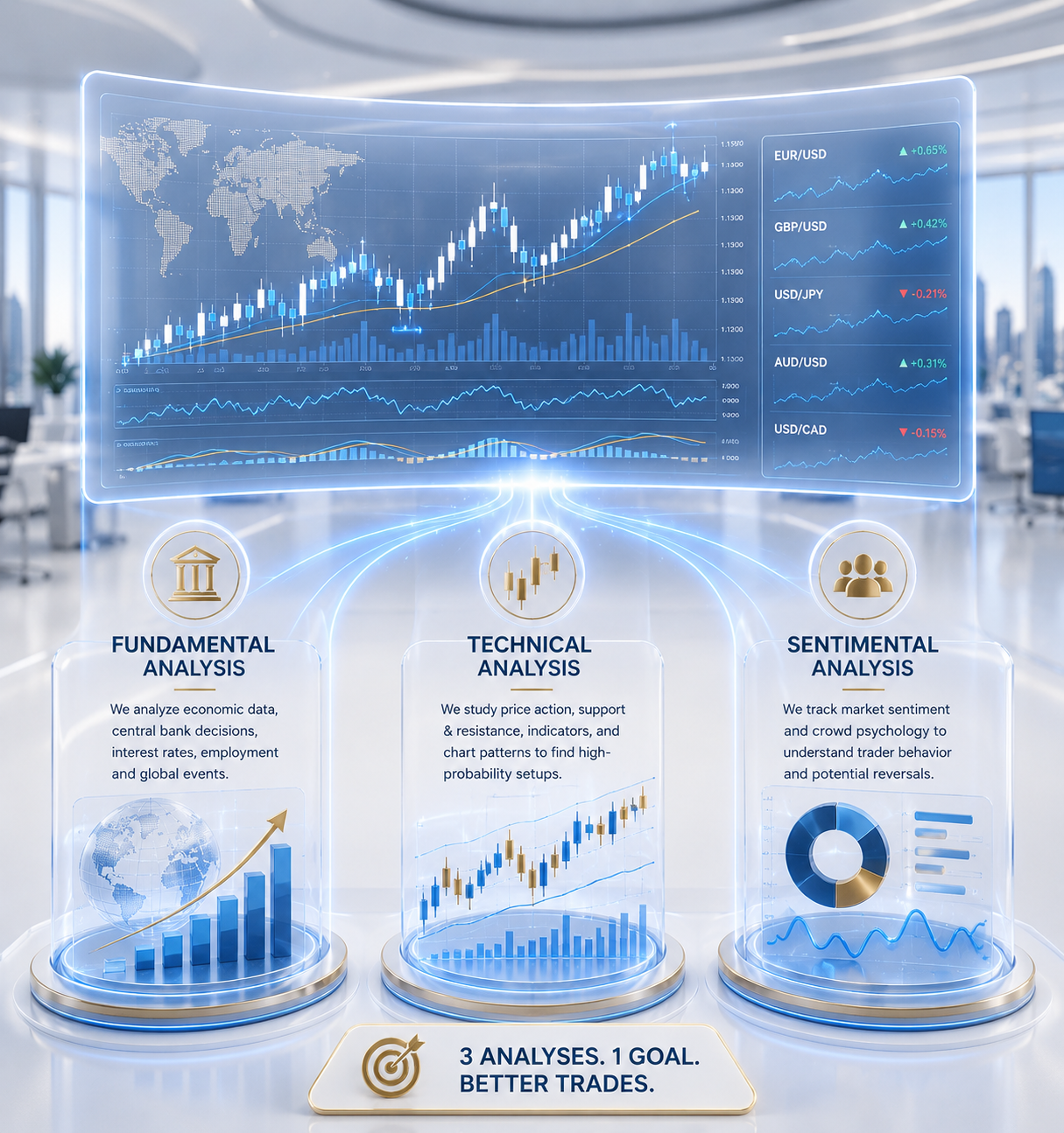 Forex charts and market analysis used by fxTsignals.com professional trading team