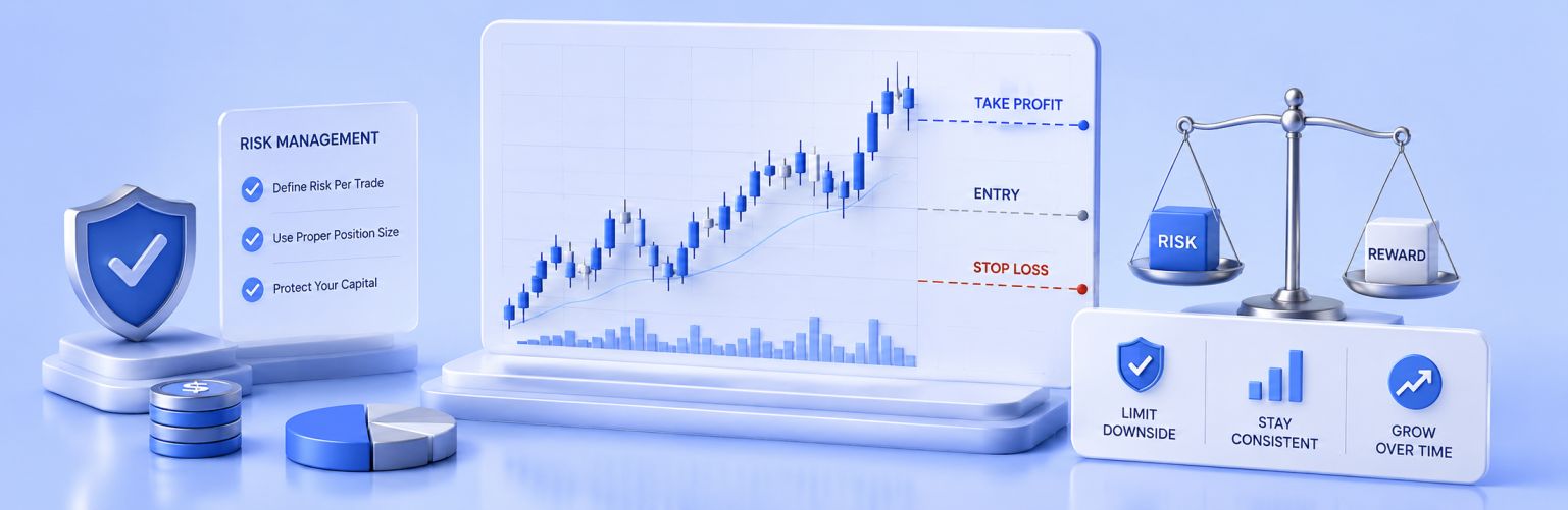 Forex risk management and stop loss placement diagram — showing correct stop positioning beyond swing highs and lows on the 30-minute chart