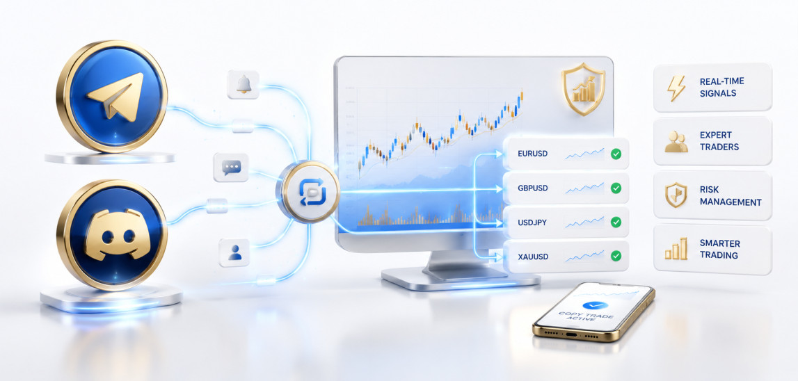 Forex Telegram and Discord channel performance results and trading signals dashboard