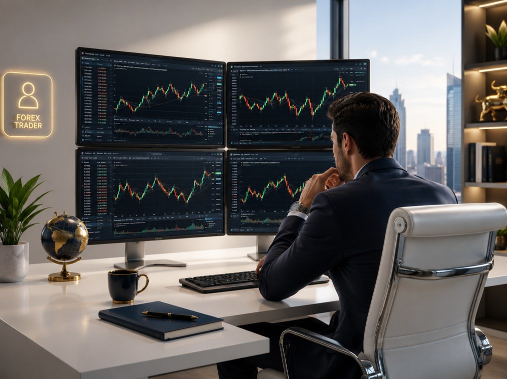 Forex trader manually monitoring price charts — highlighting the limitations of manual trading