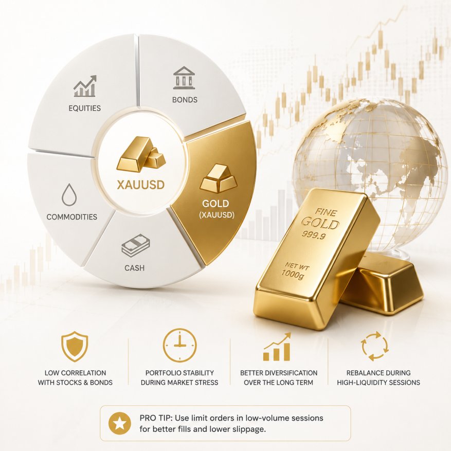 Gold XAUUSD diversified forex portfolio allocation strategy
