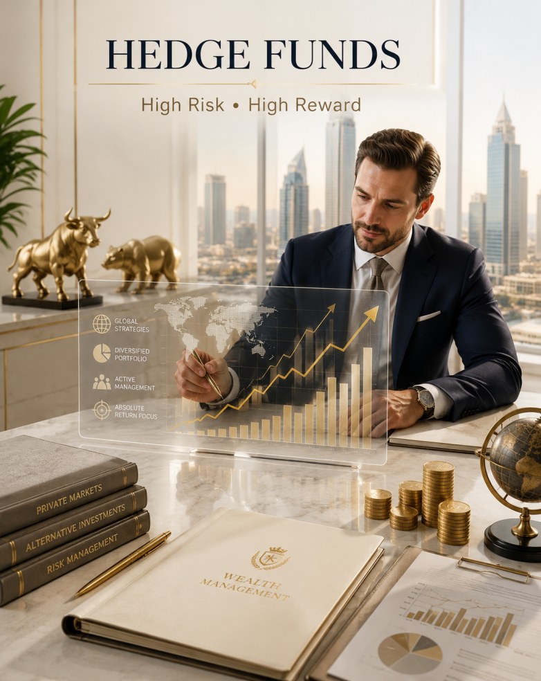 Hedge fund manager analyzing charts and executing high-stakes investment strategies