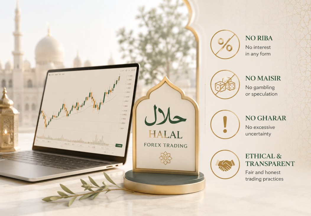 Islamic finance concept illustrating halal forex trading principles