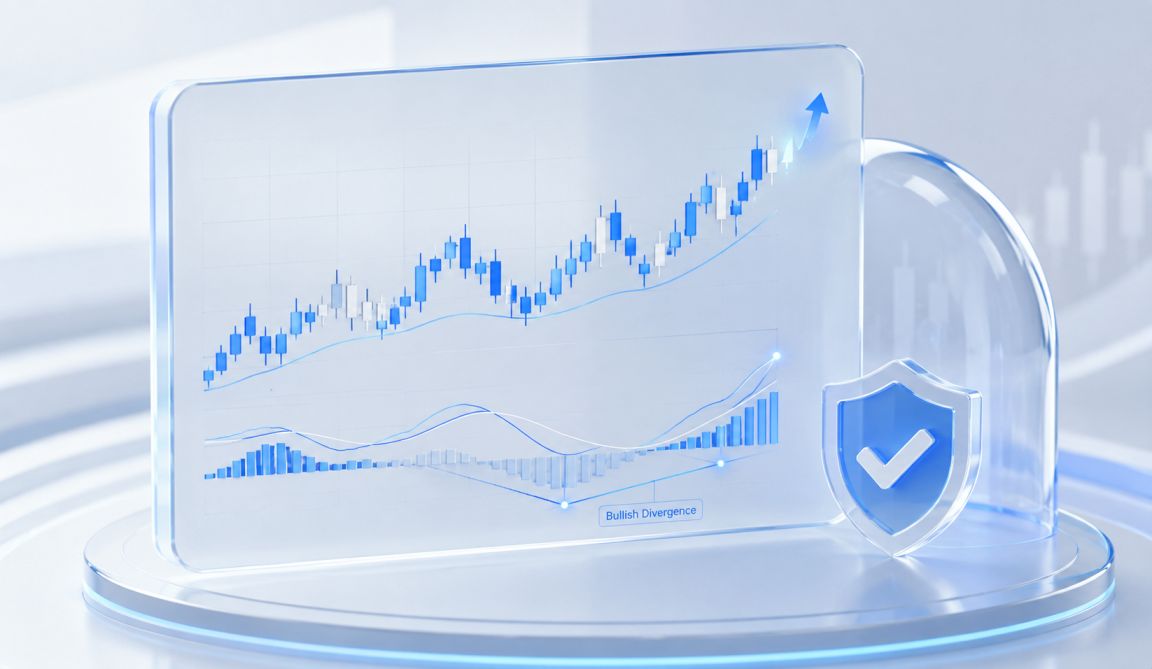 MACD bullish divergence pattern chart for forex trading