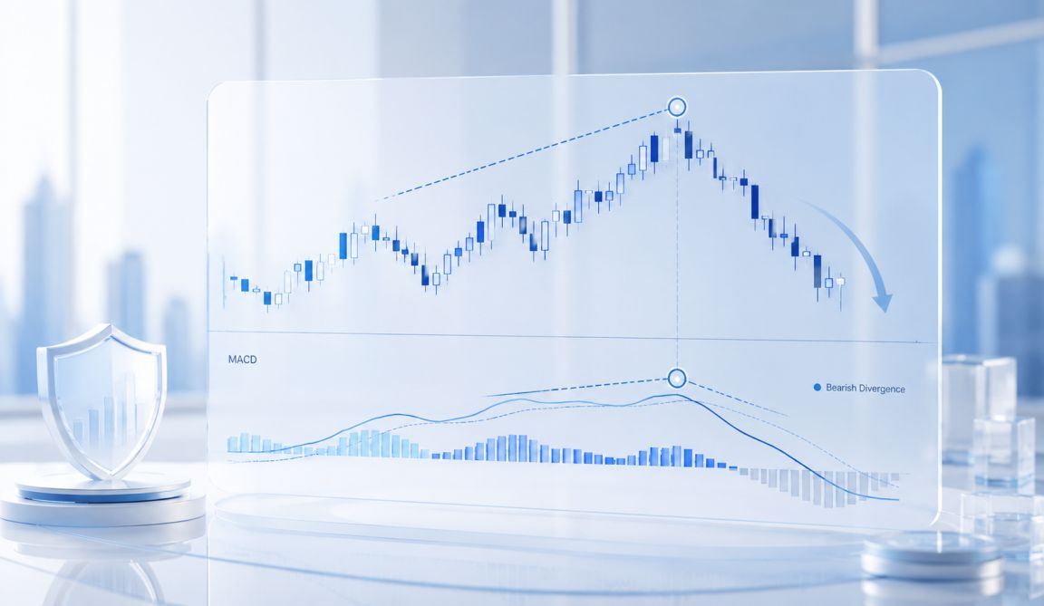MACD bearish divergence forex chart example