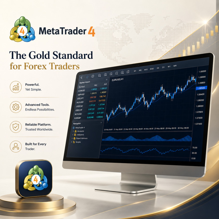 Professional trader analysing forex charts on the MT4 platform