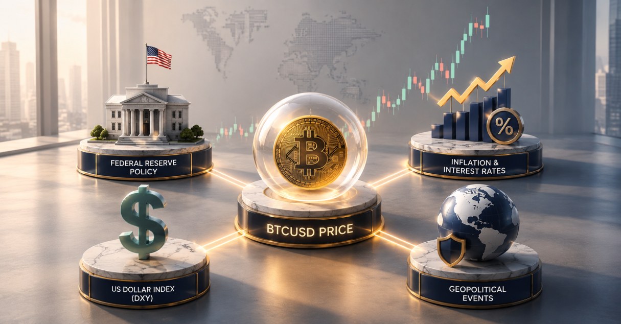 Macroeconomic factors that influence BTCUSD price — Fed, DXY, CPI impact on Bitcoin