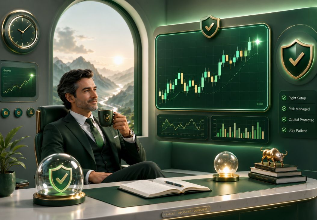 Patient and disciplined forex trader — waiting for the perfect high-probability trade setup