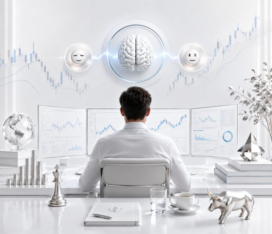 Power of emotional intelligence in forex trading — trader maintaining calm composure