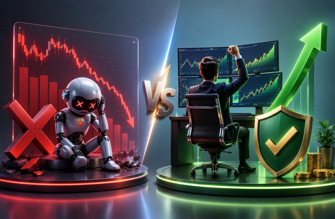 Professional forex trader making informed decision with data and analysis