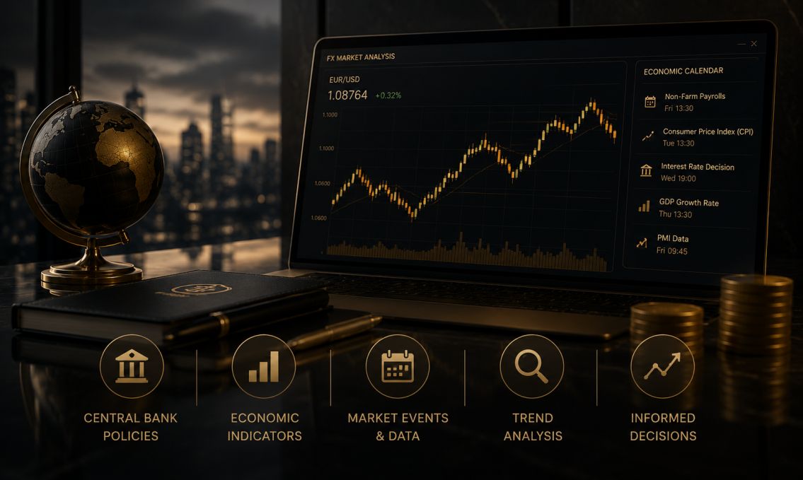 Economic indicators and forex market data dashboard