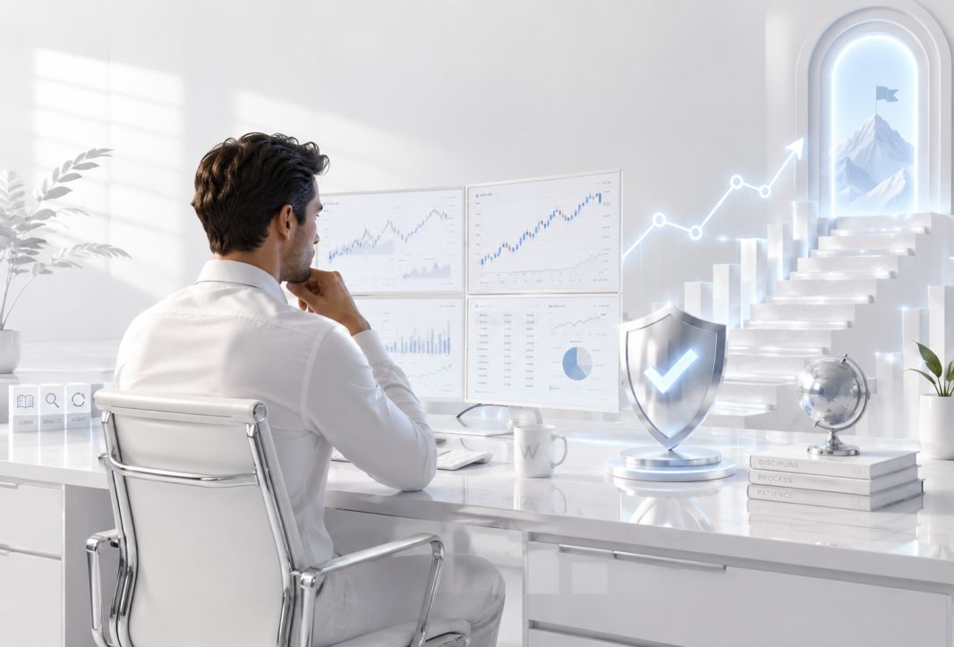 Resilient trader mindset concept — staying disciplined through market drawdowns