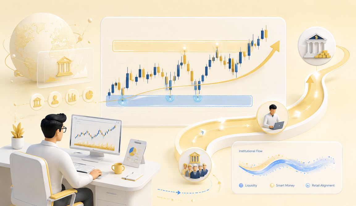 Retail forex trader strategies aligning with institutional big boys move — smart money alignment