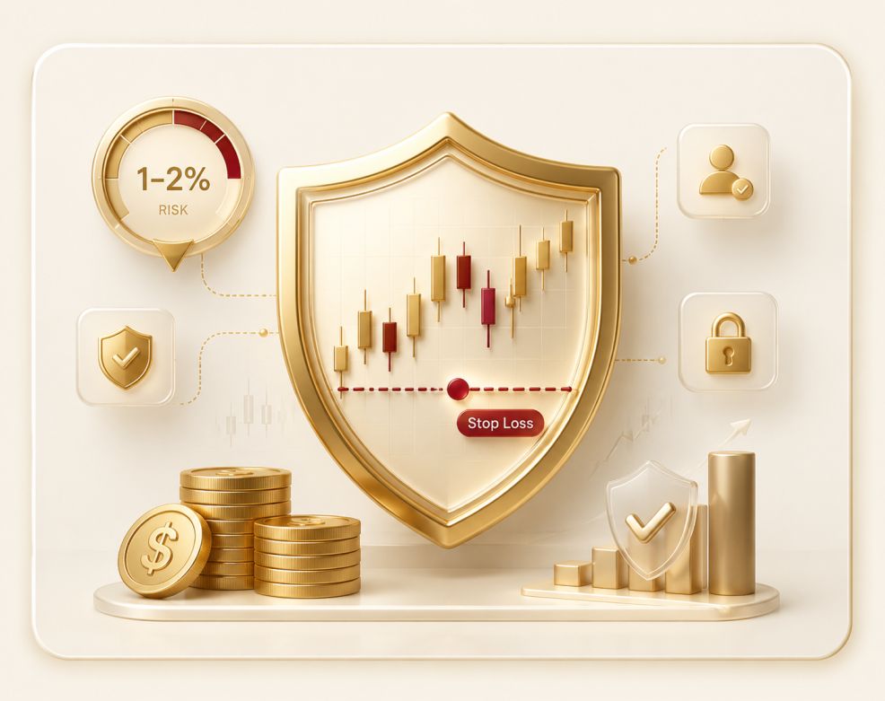 Forex risk management stop loss strategy — chart showing controlled position sizing
