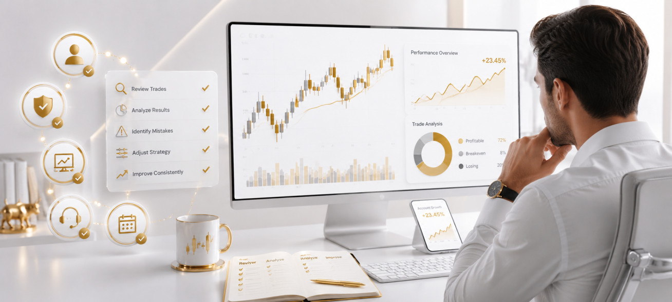 Successful Forex Traders Reviewing Trading Results — fxTsignals