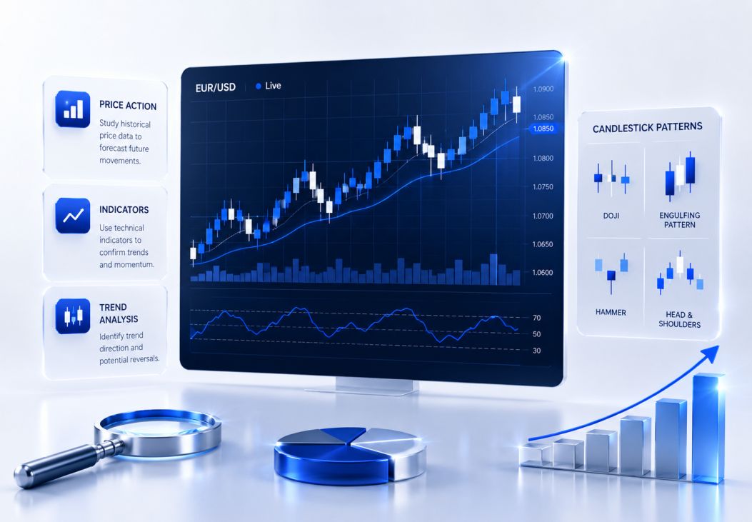 Technical analysis — candlestick charts and forex indicators