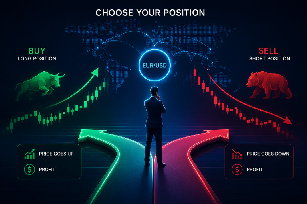 Forex trader analyzing long-term charts and choosing their trading style