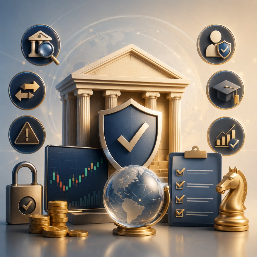 Forex trader conducting thorough broker research and due diligence to prevent scams