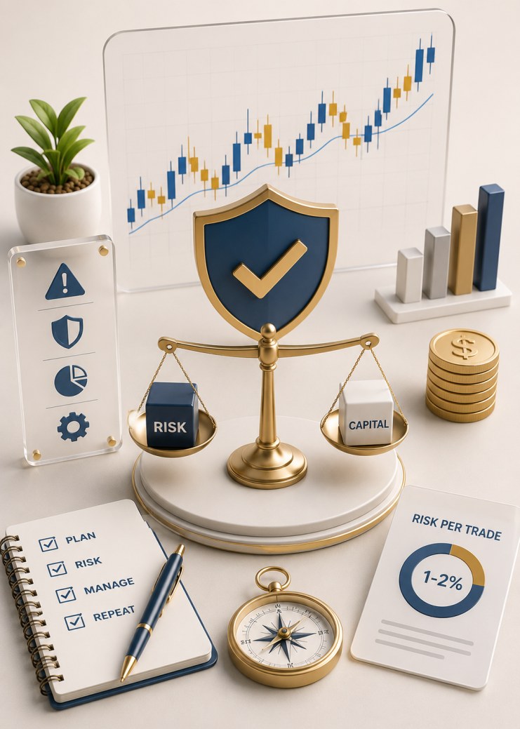 Risk management concept for forex trading