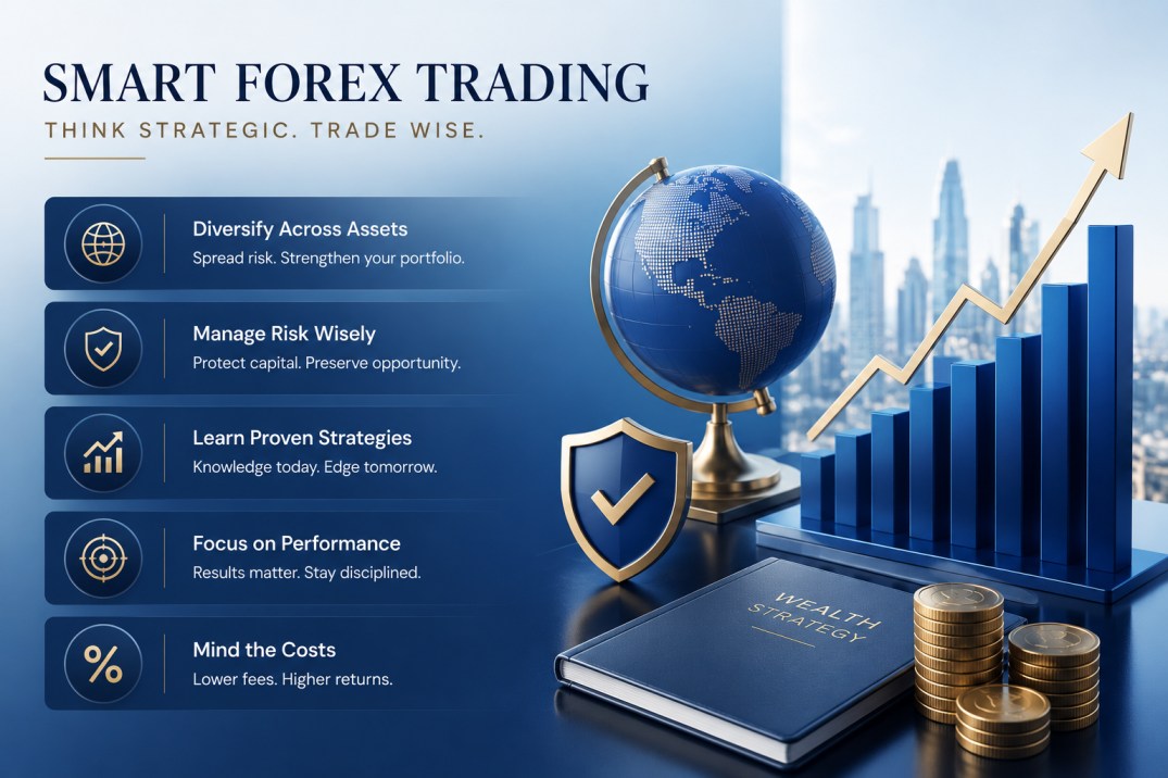 Smart forex trader strategically planning capital allocation across ETFs and hedge fund alternatives