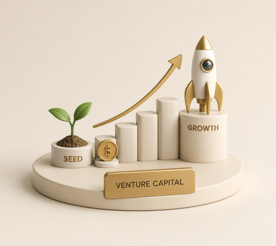 Venture capital investment concept — startup funding and early stage growth